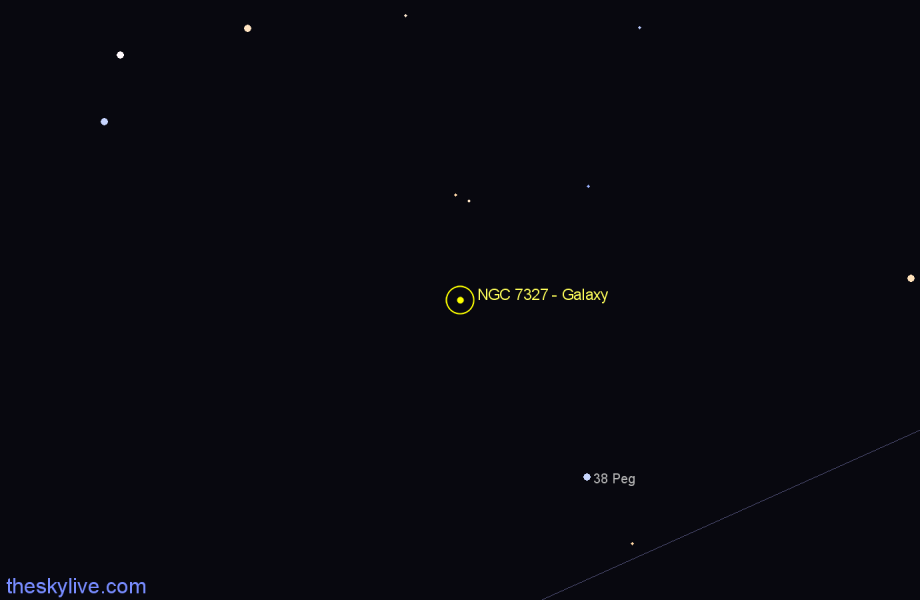 Finder chart NGC 7327 - Galaxy in Pegasus star