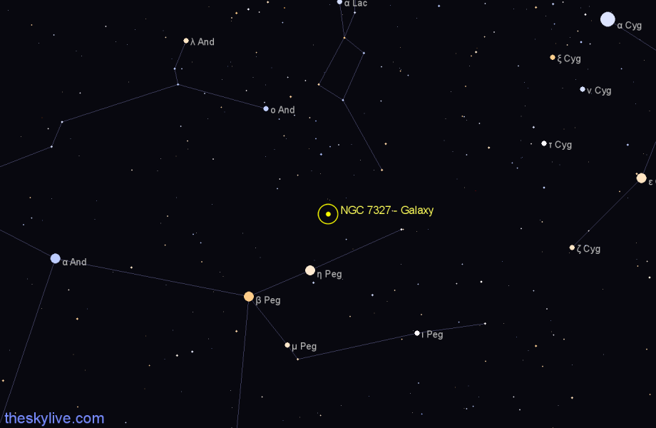 Finder chart NGC 7327 - Galaxy in Pegasus star