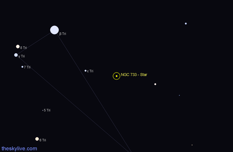 Finder chart NGC 733 - Star in Triangulum star