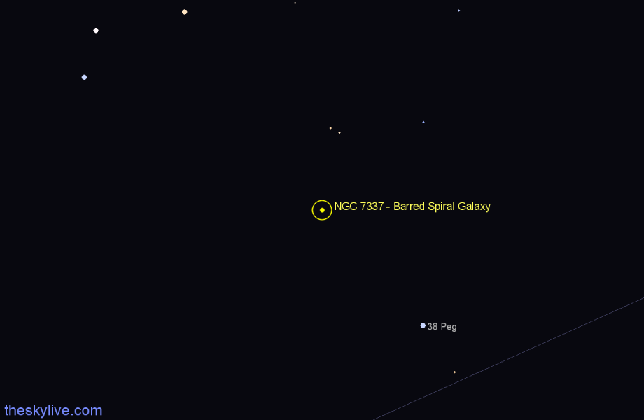 Finder chart NGC 7337 - Barred Spiral Galaxy in Pegasus star