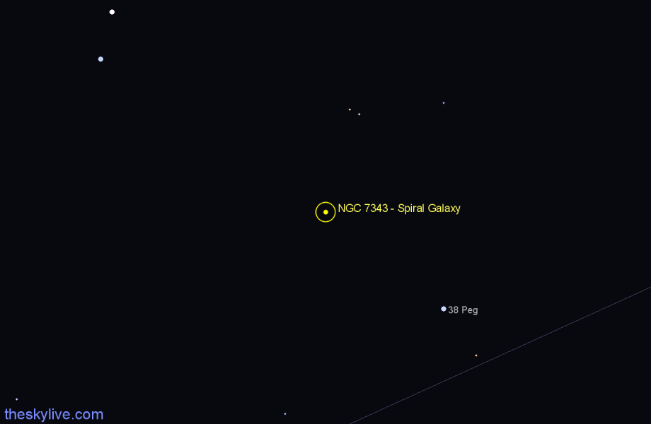 Finder chart NGC 7343 - Spiral Galaxy in Pegasus star