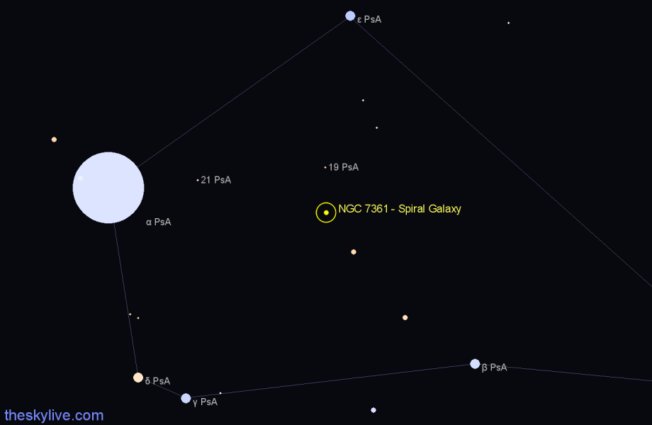 Finder chart NGC 7361 - Spiral Galaxy in Piscis Austrinus star