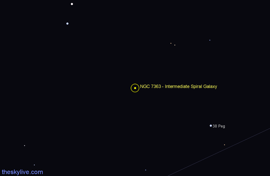 Finder chart NGC 7363 - Intermediate Spiral Galaxy in Pegasus star