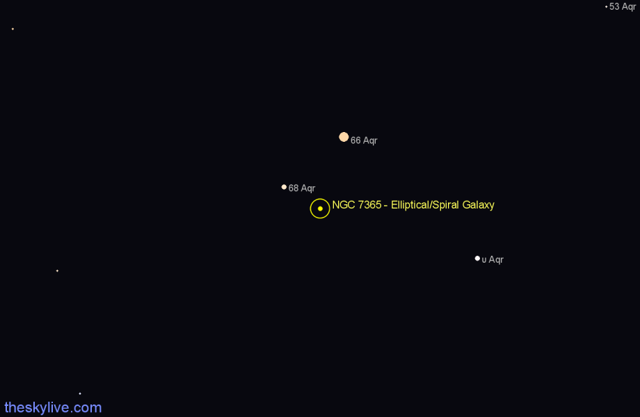 Finder chart NGC 7365 - Elliptical/Spiral Galaxy in Aquarius star