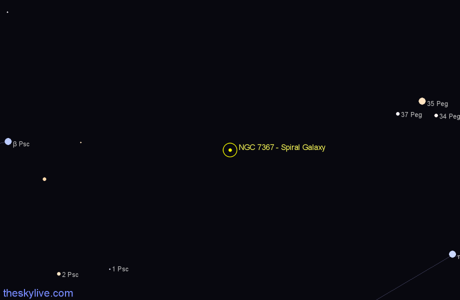 Finder chart NGC 7367 - Spiral Galaxy in Pegasus star