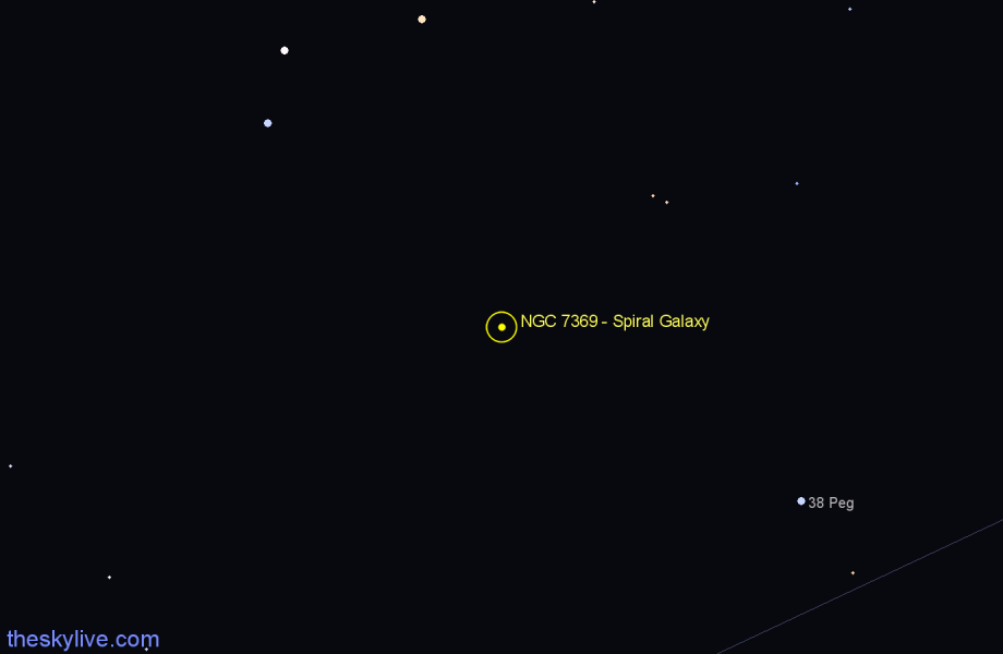 Finder chart NGC 7369 - Spiral Galaxy in Pegasus star