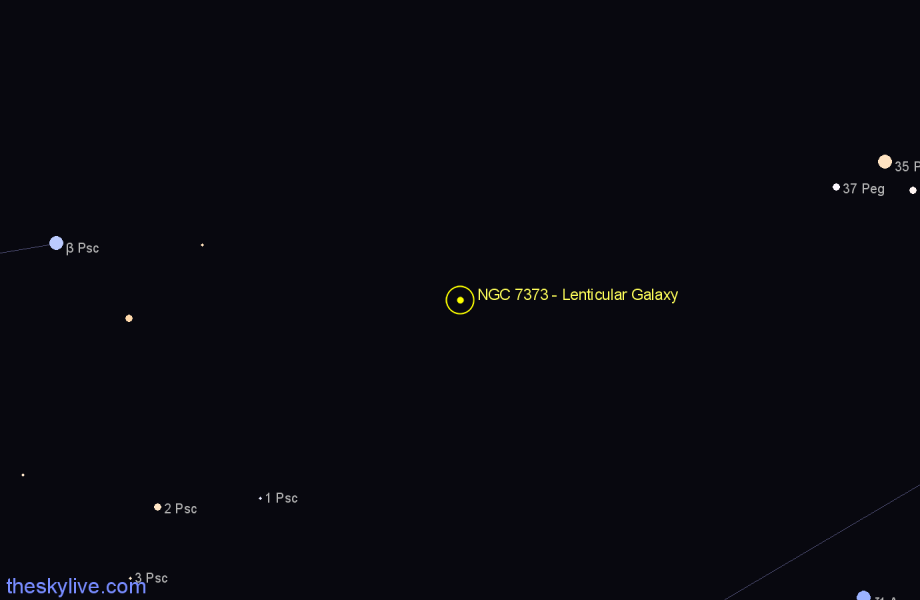 Finder chart NGC 7373 - Lenticular Galaxy in Pegasus star