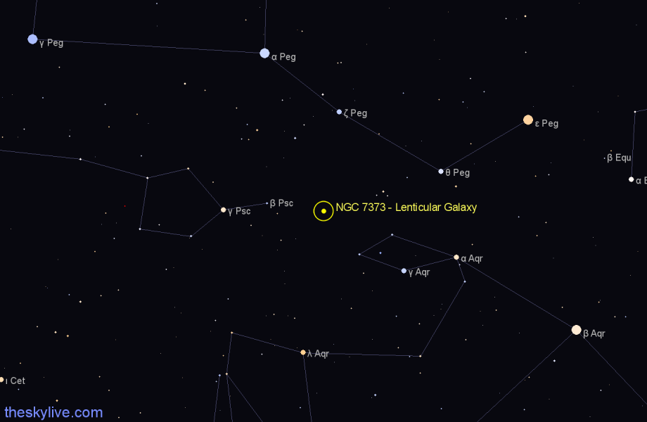 Finder chart NGC 7373 - Lenticular Galaxy in Pegasus star