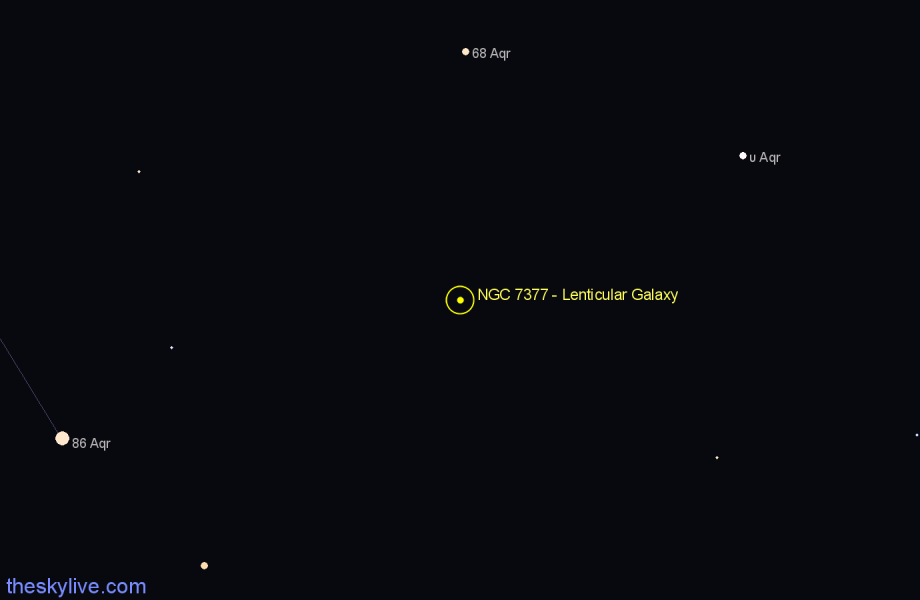 Finder chart NGC 7377 - Lenticular Galaxy in Aquarius star