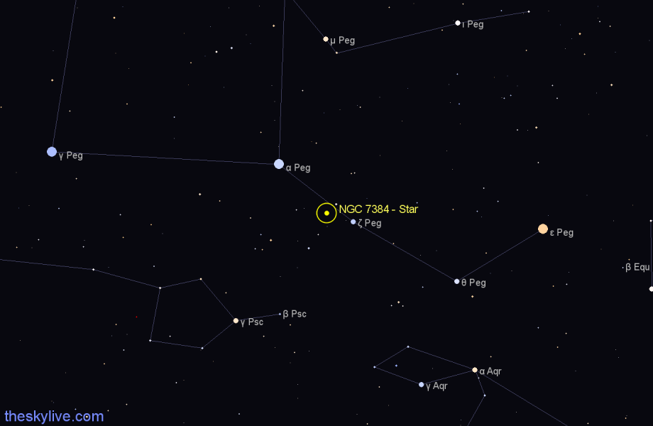 Finder chart NGC 7384 - Star in Pegasus star