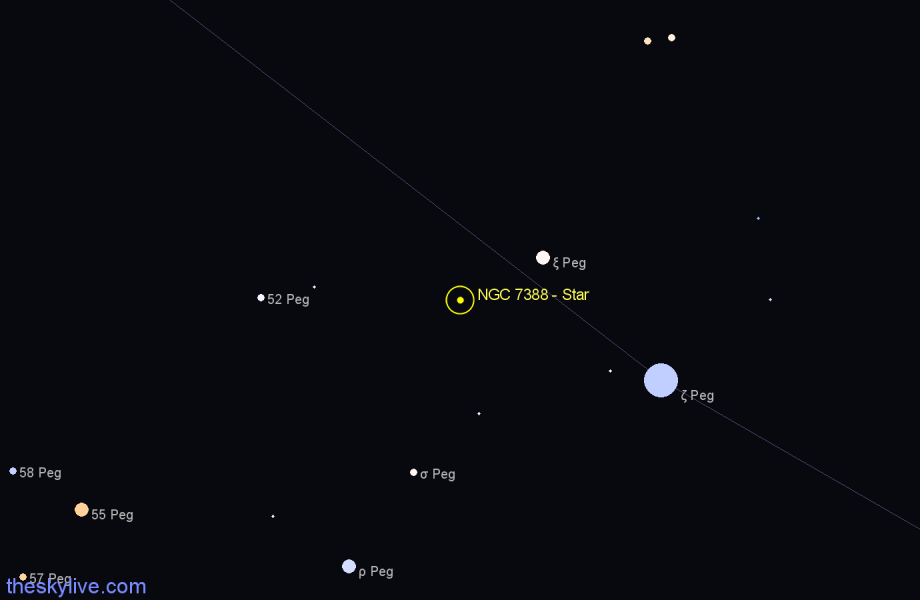 Finder chart NGC 7388 - Star in Pegasus star