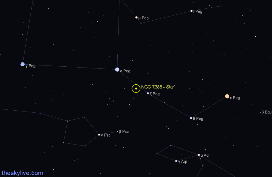 Finder chart NGC 7388 - Star in Pegasus star