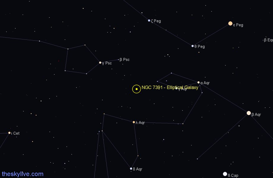 Finder chart NGC 7391 - Elliptical Galaxy in Pisces star