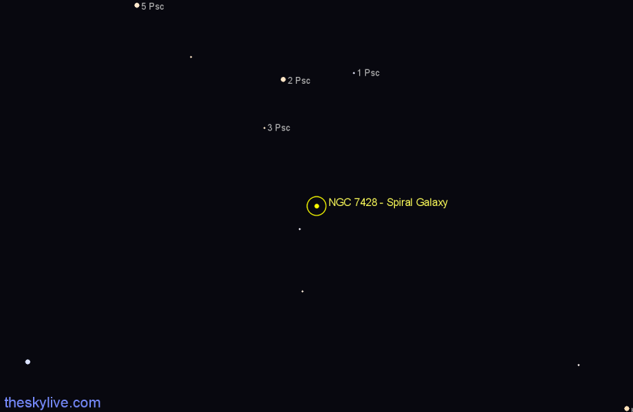 Finder chart NGC 7428 - Spiral Galaxy in Pisces star