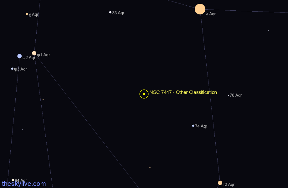 Finder chart NGC 7447 - Other Classification in Aquarius star