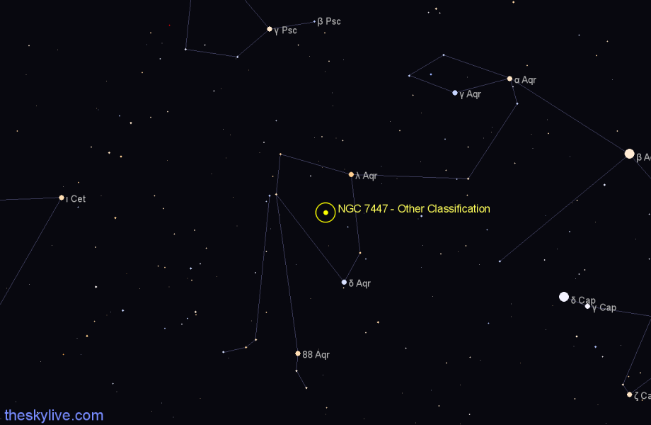 Finder chart NGC 7447 - Other Classification in Aquarius star