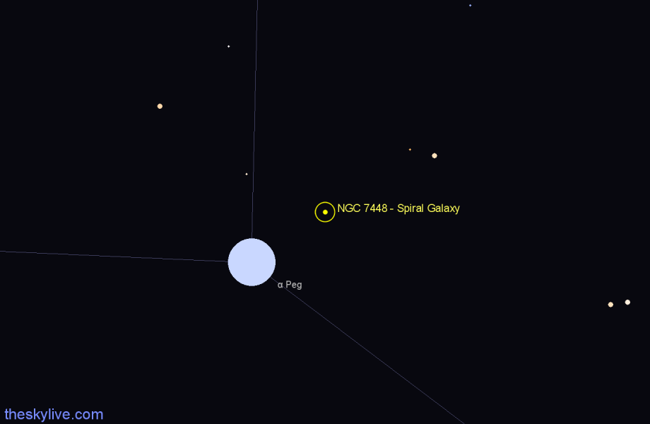 Finder chart NGC 7448 - Spiral Galaxy in Pegasus star