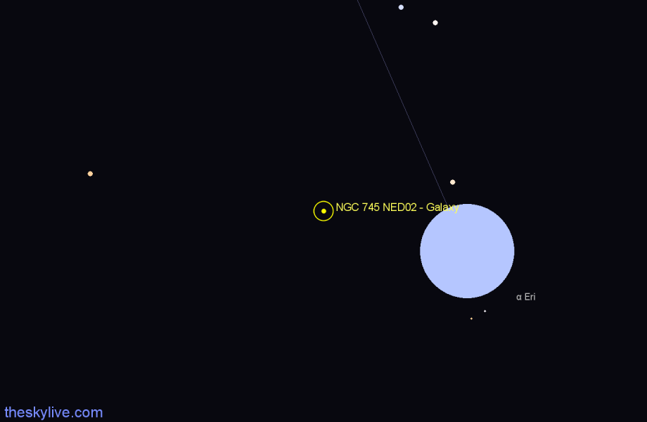 Finder chart NGC 745 NED02 - Galaxy in Eridanus star