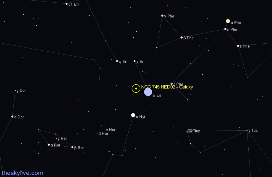 Finder chart NGC 745 NED02 - Galaxy in Eridanus star