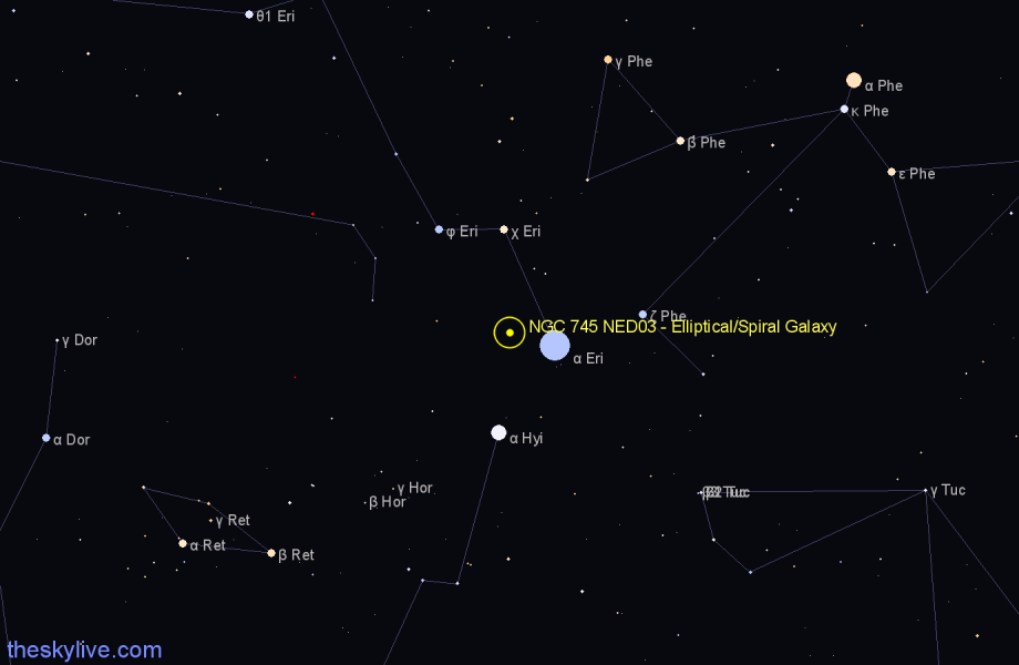 Finder chart NGC 745 NED03 - Elliptical/Spiral Galaxy in Eridanus star