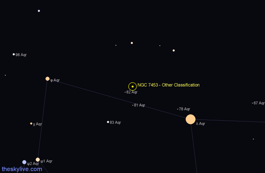 Finder chart NGC 7453 - Other Classification in Aquarius star