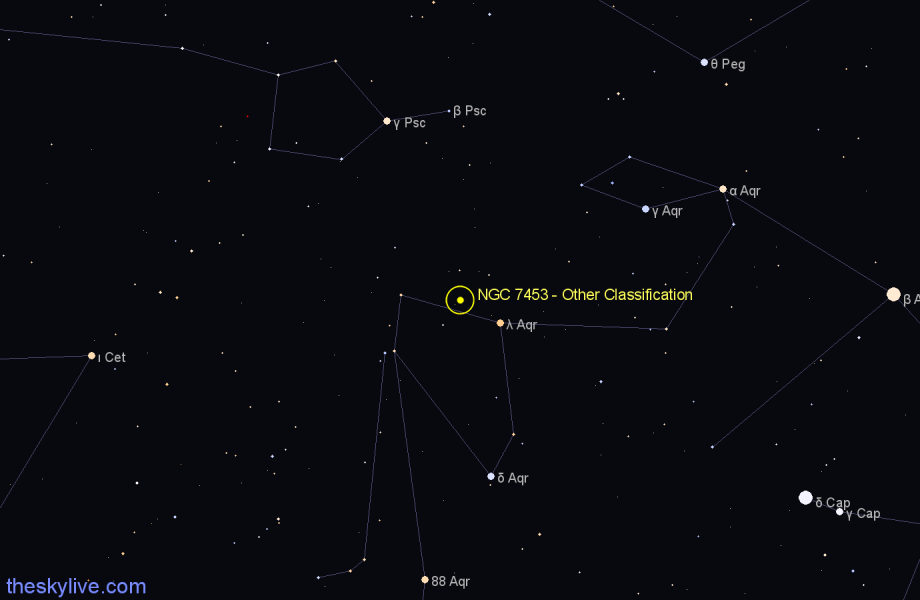 Finder chart NGC 7453 - Other Classification in Aquarius star