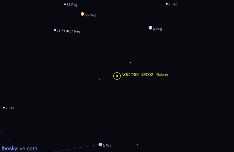 Finder chart NGC 7459 NED02 - Galaxy in Pisces star