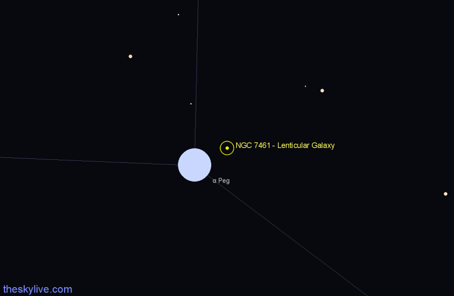 Finder chart NGC 7461 - Lenticular Galaxy in Pegasus star