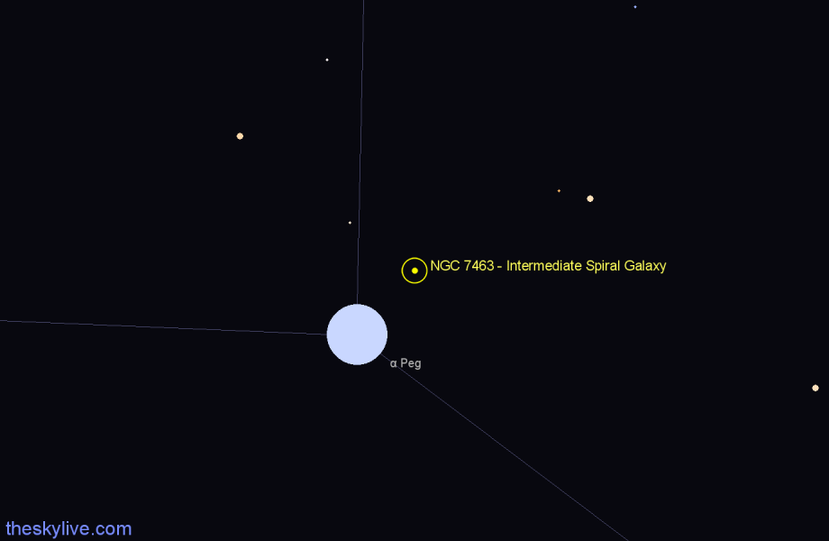 Finder chart NGC 7463 - Intermediate Spiral Galaxy in Pegasus star