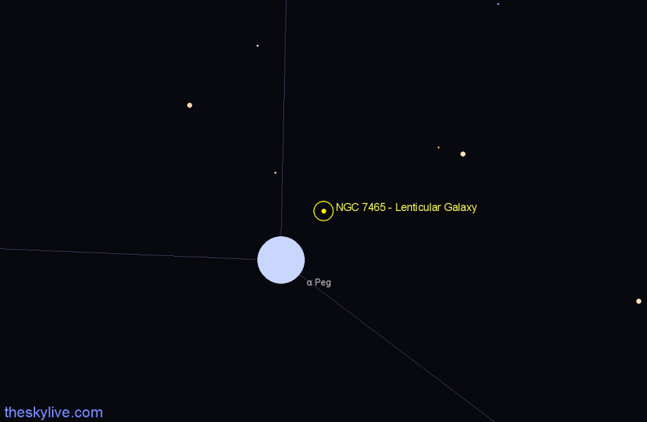 Finder chart NGC 7465 - Lenticular Galaxy in Pegasus star