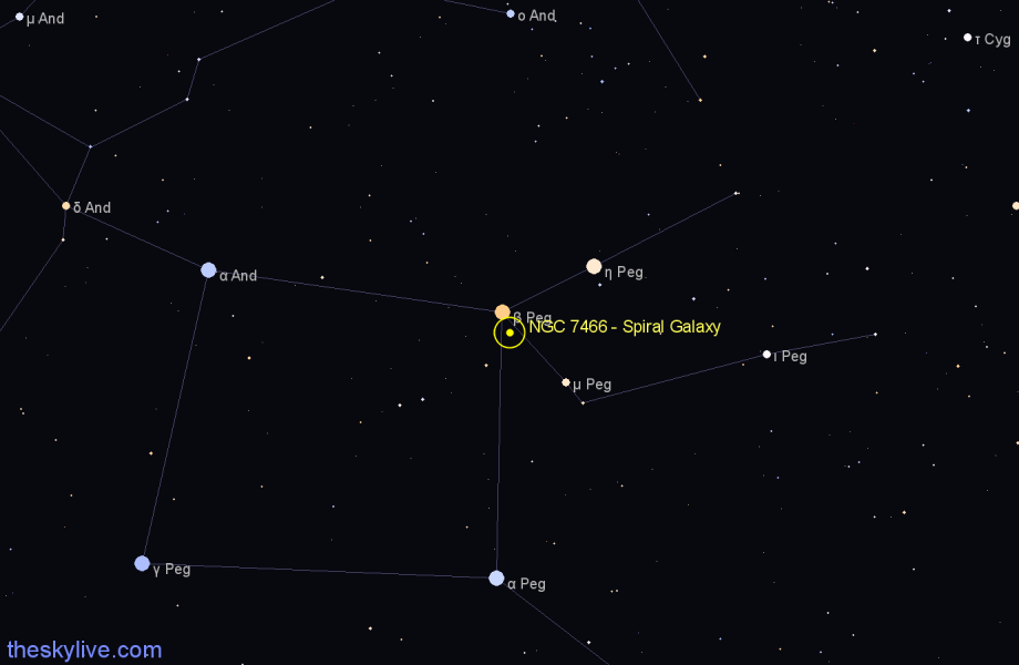 Finder chart NGC 7466 - Spiral Galaxy in Pegasus star