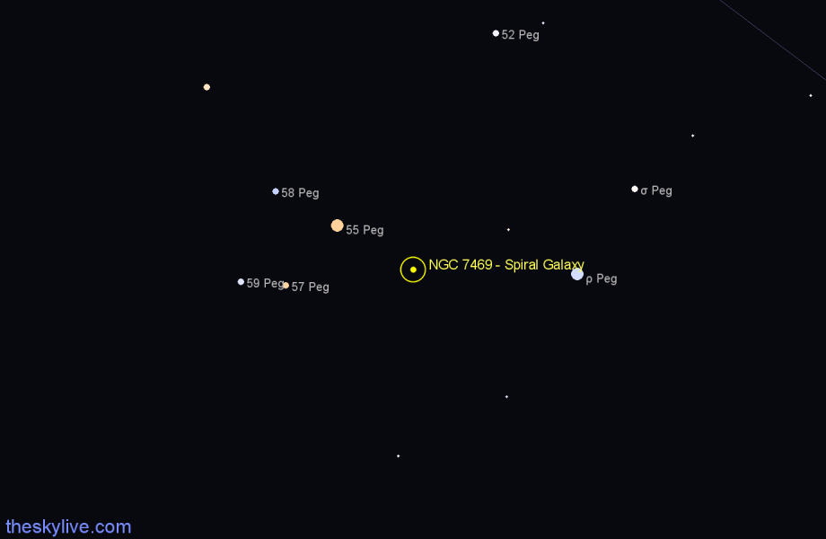 Finder chart NGC 7469 - Spiral Galaxy in Pegasus star