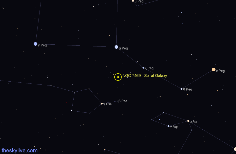 Finder chart NGC 7469 - Spiral Galaxy in Pegasus star