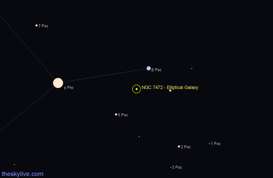 Finder chart NGC 7472 - Elliptical Galaxy in Pisces star