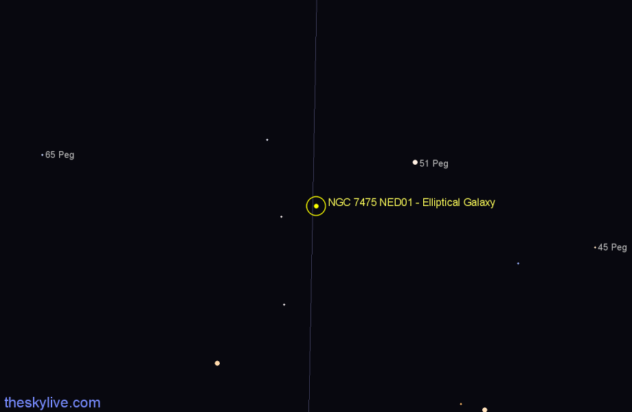 Finder chart NGC 7475 NED01 - Elliptical Galaxy in Pegasus star