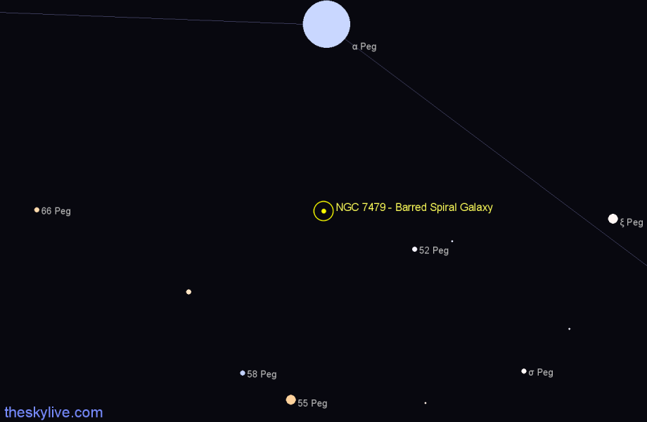 Finder chart NGC 7479 - Barred Spiral Galaxy in Pegasus star