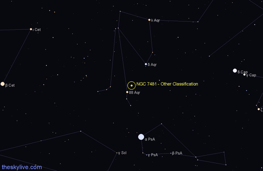 Finder chart NGC 7481 - Other Classification in Aquarius star