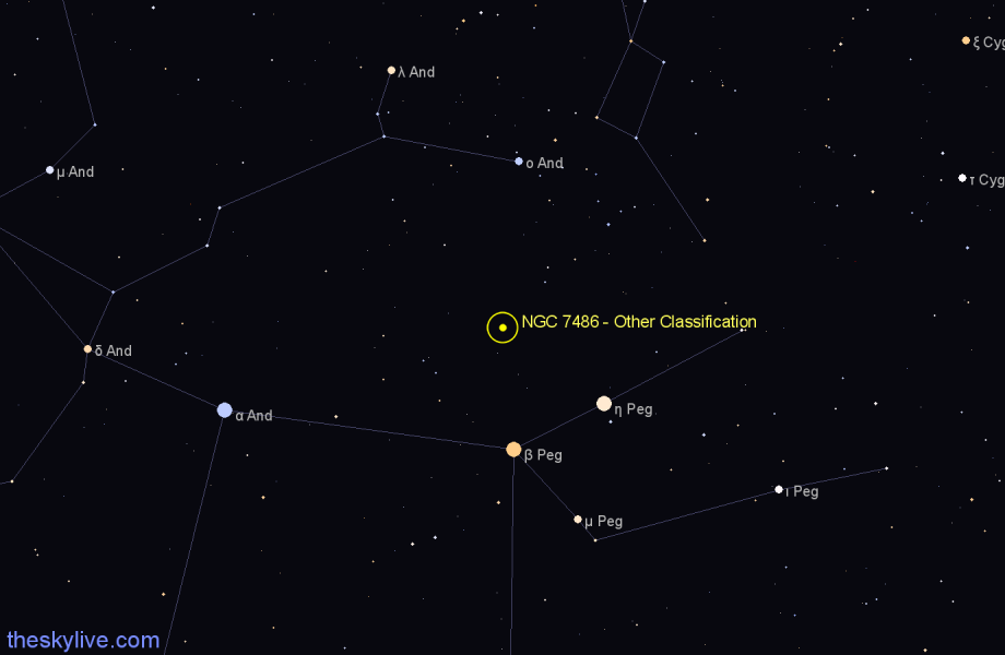 Finder chart NGC 7486 - Other Classification in Pegasus star