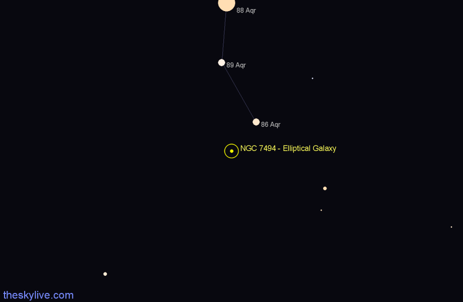 Finder chart NGC 7494 - Elliptical Galaxy in Aquarius star