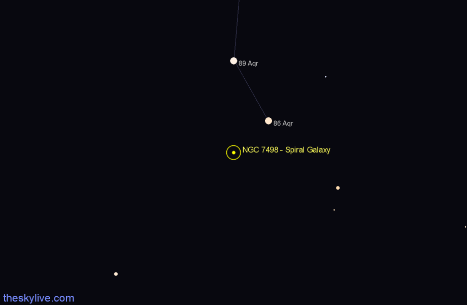 Finder chart NGC 7498 - Spiral Galaxy in Aquarius star