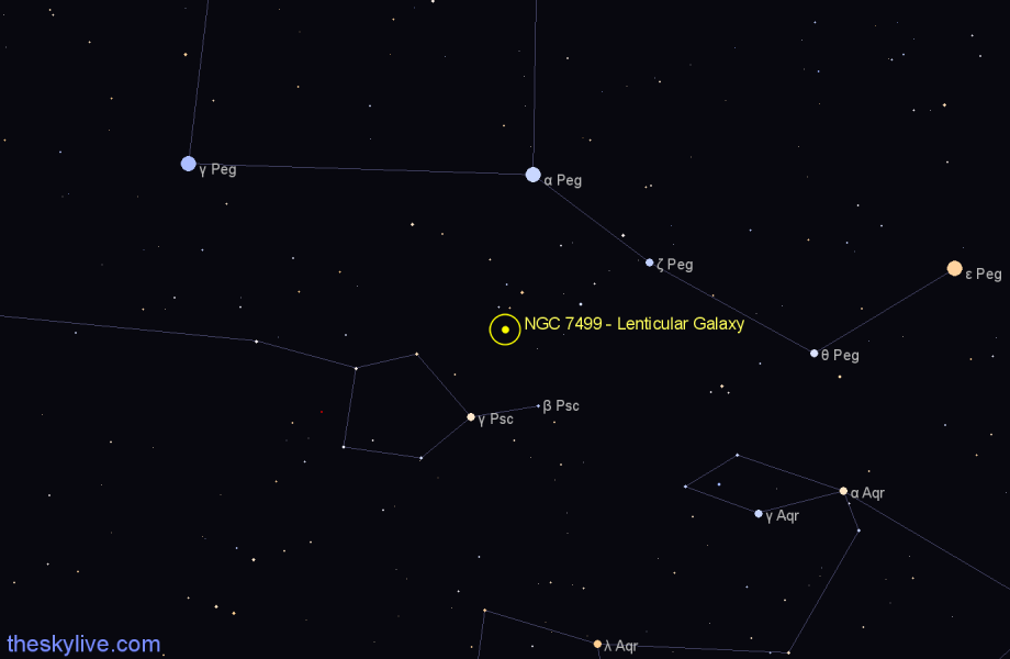 Finder chart NGC 7499 - Lenticular Galaxy in Pisces star