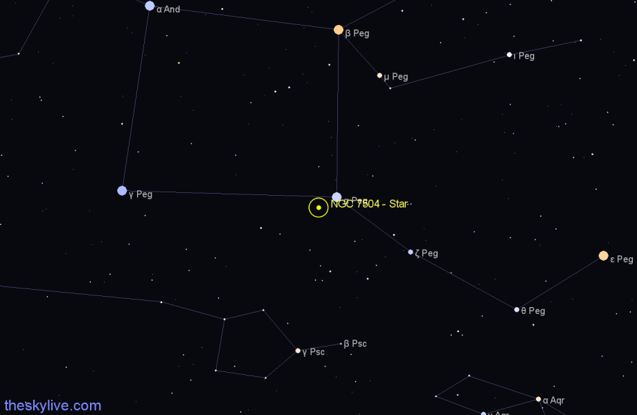 Finder chart NGC 7504 - Star in Pegasus star