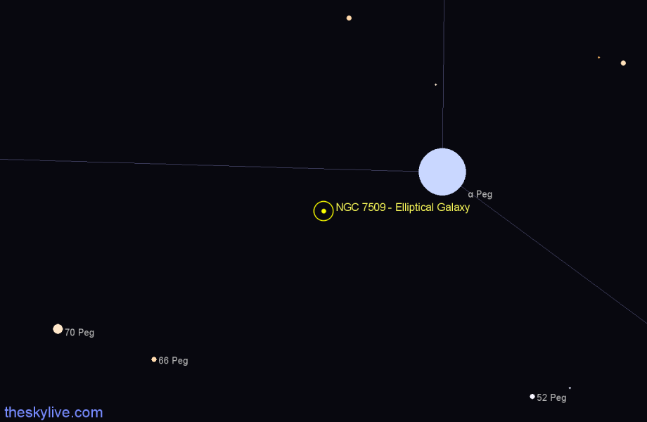 Finder chart NGC 7509 - Elliptical Galaxy in Pegasus star