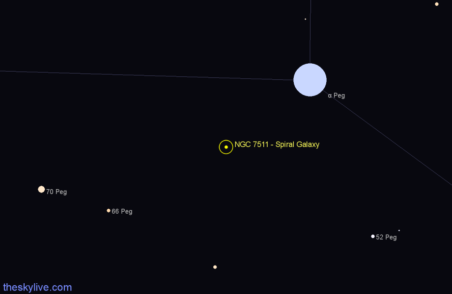 Finder chart NGC 7511 - Spiral Galaxy in Pegasus star