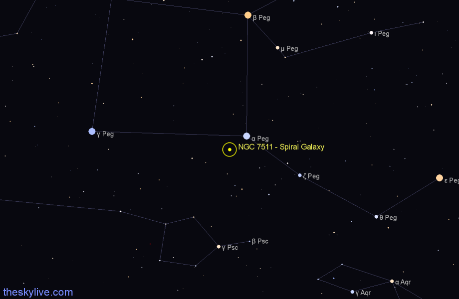 Finder chart NGC 7511 - Spiral Galaxy in Pegasus star