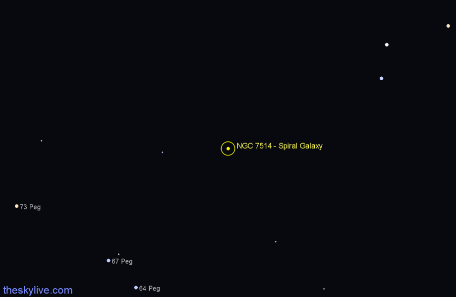 Finder chart NGC 7514 - Spiral Galaxy in Pegasus star