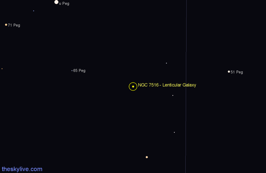 Finder chart NGC 7516 - Lenticular Galaxy in Pegasus star