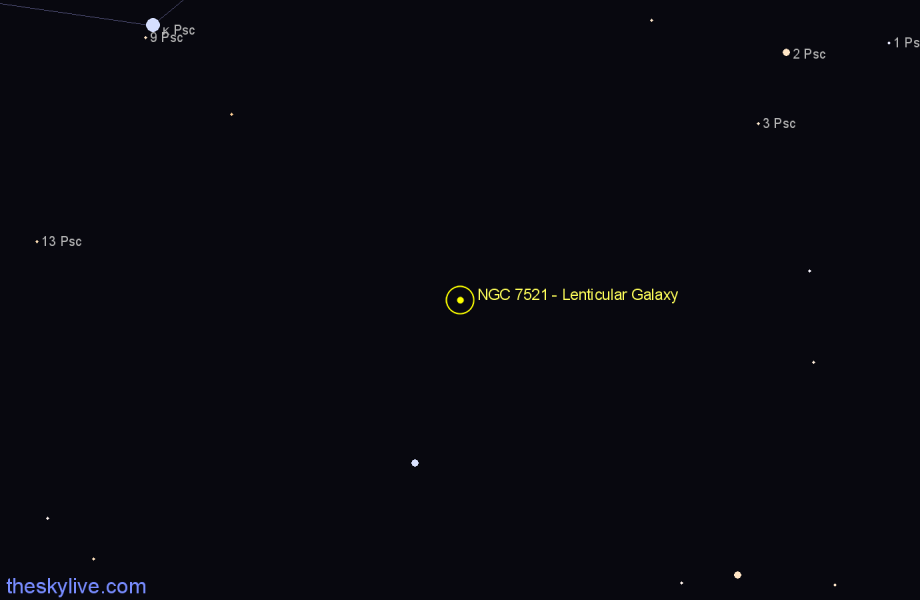 Finder chart NGC 7521 - Lenticular Galaxy in Pisces star