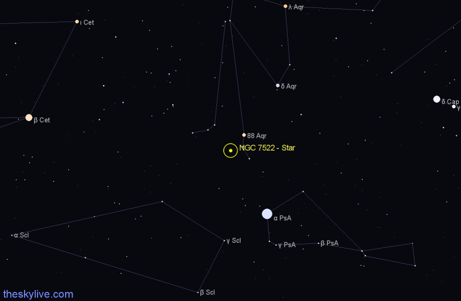 Finder chart NGC 7522 - Star in Aquarius star