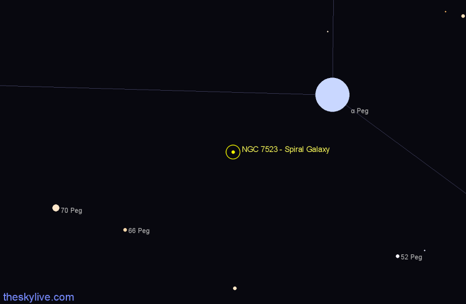 Finder chart NGC 7523 - Spiral Galaxy in Pegasus star